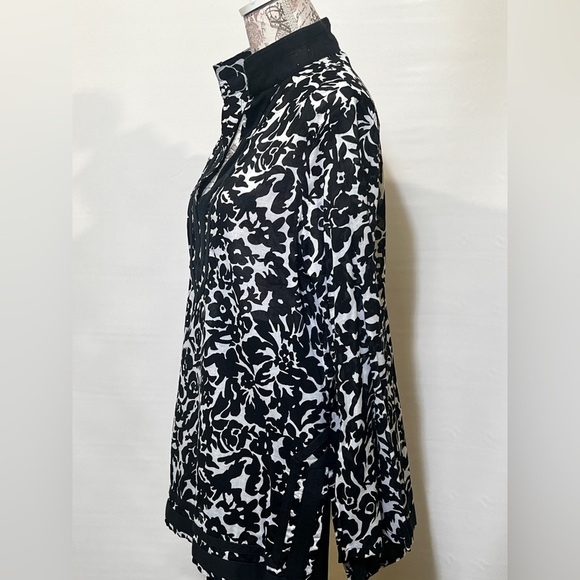 MICHAEL KORS Black and white floral print tunic top size L.‎ - Picture 3 of 12